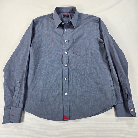 UNTUCKit Wrinkle-Free Long Sleeve Button Up Shirt in Gray Men's Size Medium - Picture 1 of 6